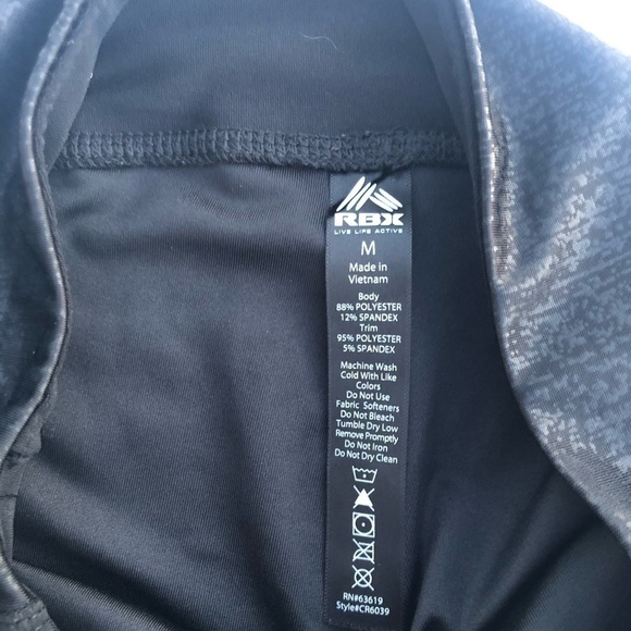 RBX Black Panel Ankle Cropped Leggings Size Medium - Picture 5 of 8